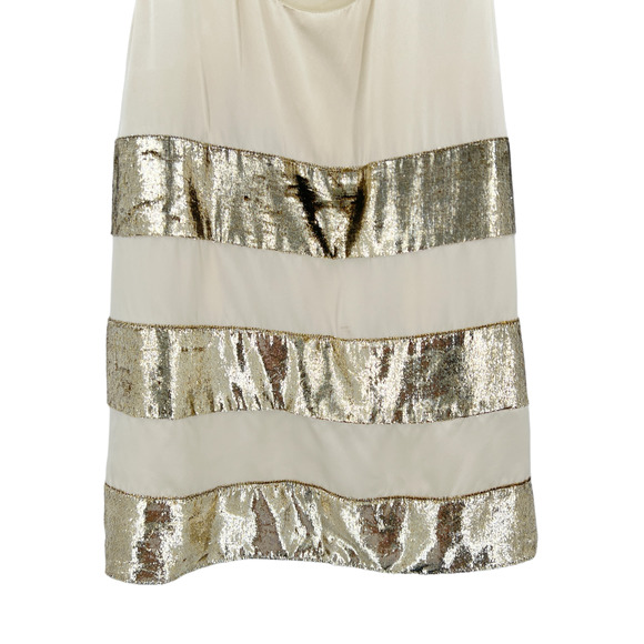 Calista Silk Racerback Tank Top Gold Cream - Picture 3 of 8